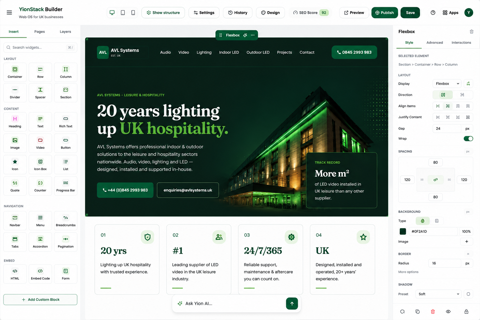 YionStack website builder